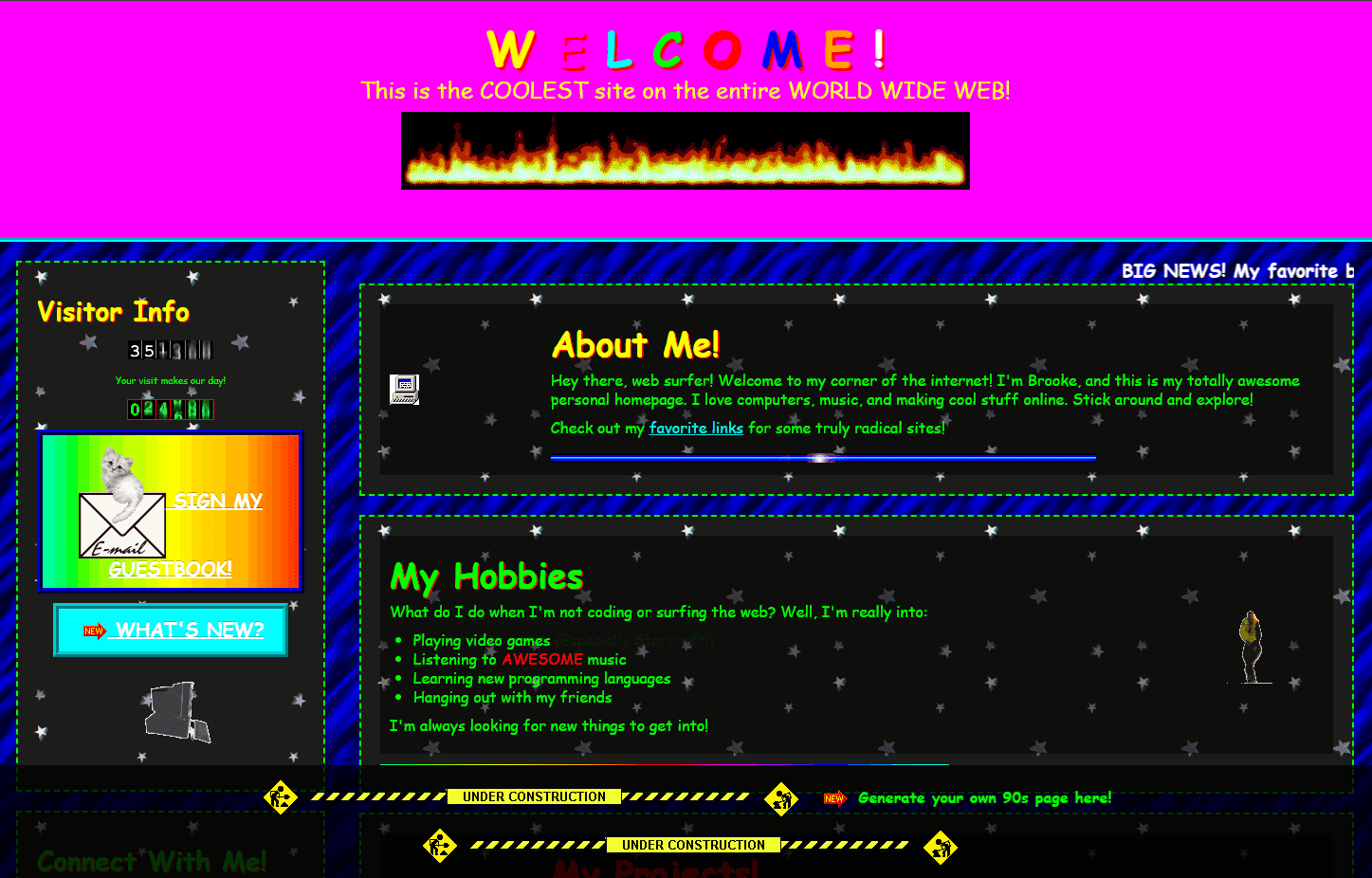 Typical Geocities Webpage