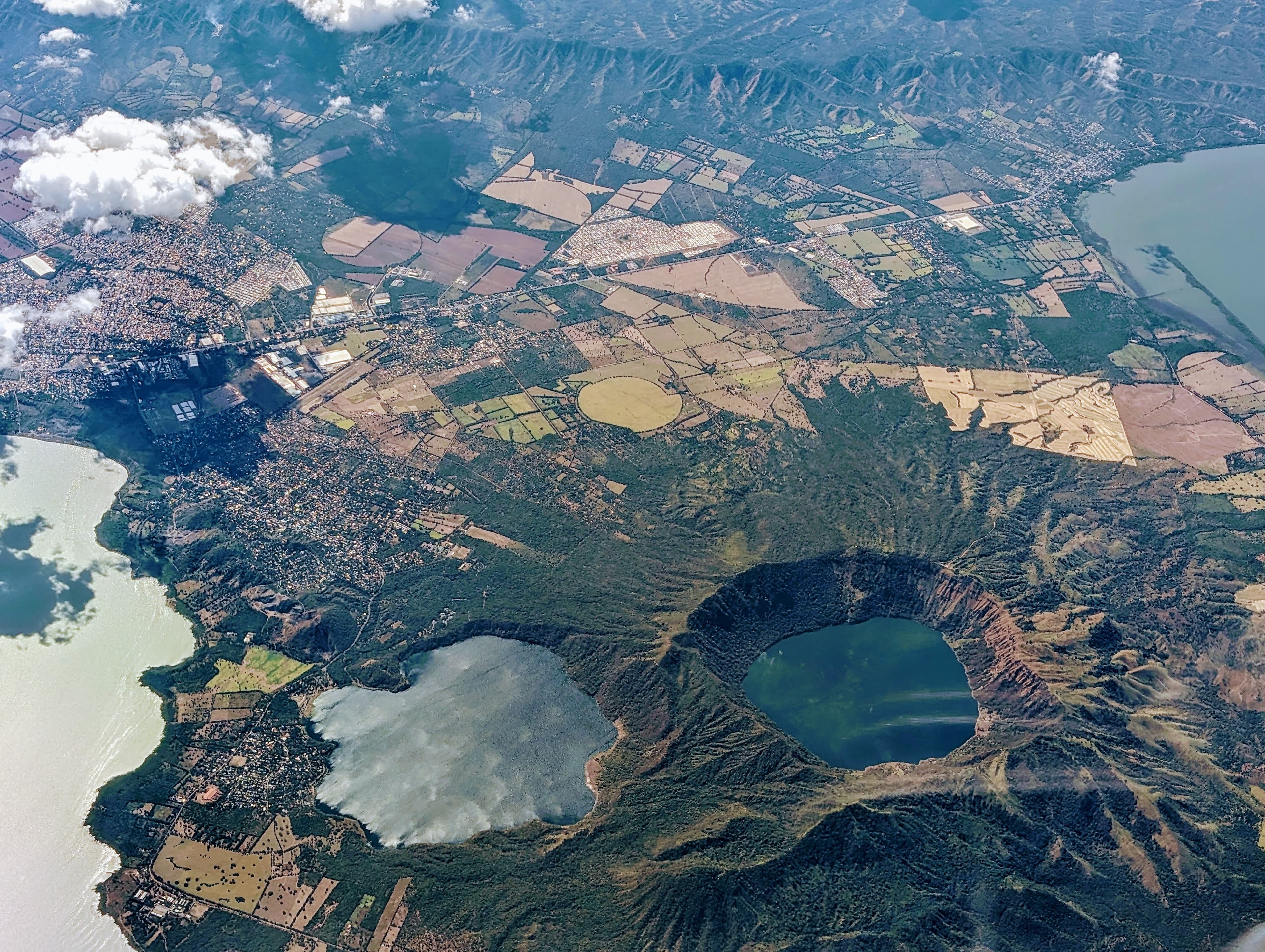Crater lakes near Lake Managua.